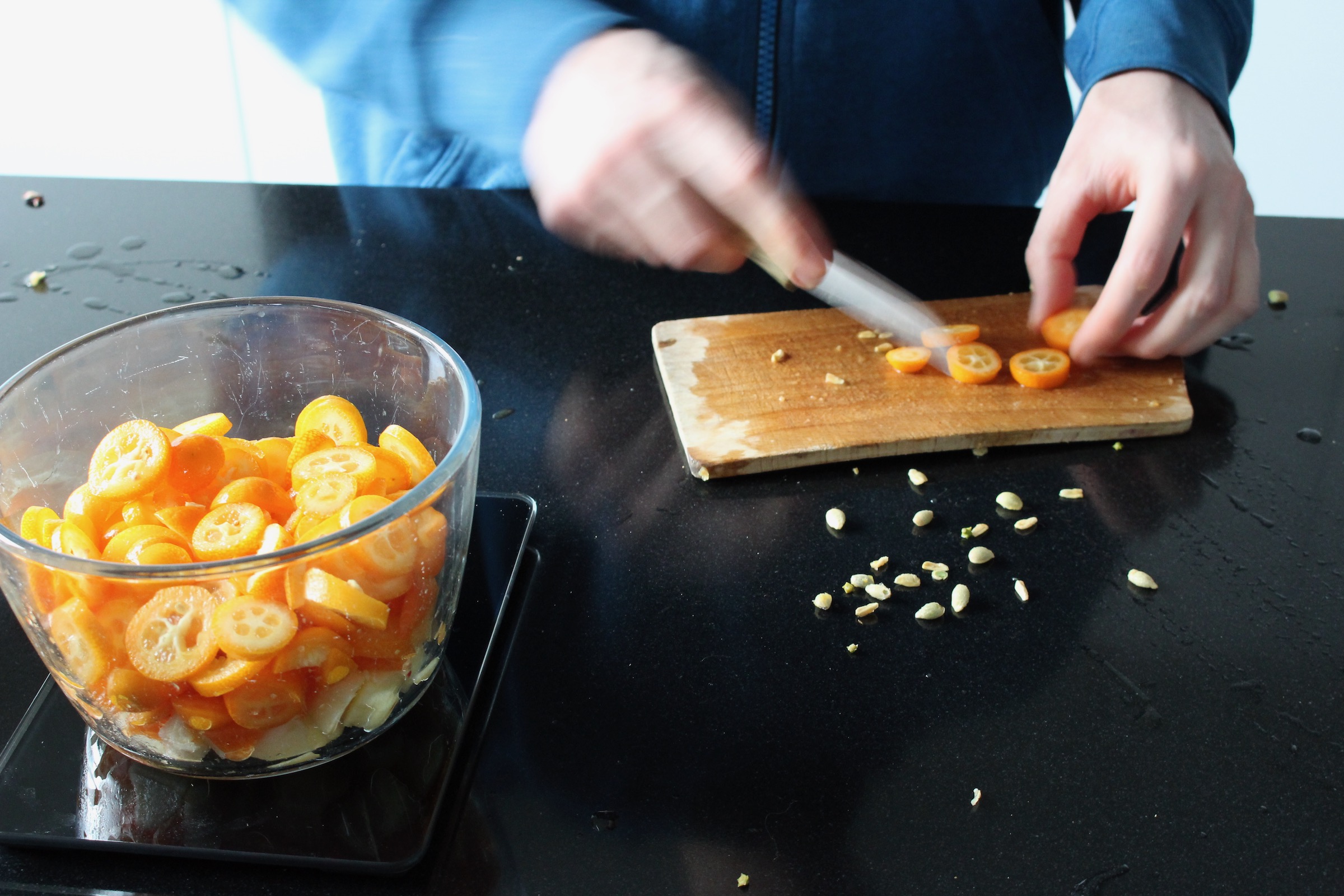 Marmelade van kumquat, mandarijn en appel